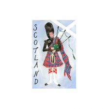 Glen Appin Saltire Highland Piper Tea Towel 100% Cotton