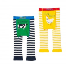 Joules Baby Lively 2 Pack Leggings in Cow Chick