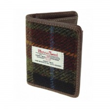 Harris Tweed Lewis Credit Card Holder In Rust Check