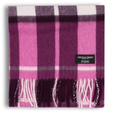 Gretna Green Cashmere Scarf in Cerise Check