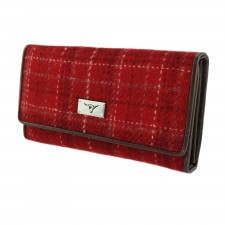 Harris Tweed 'Tiree' Purse In Red Check
