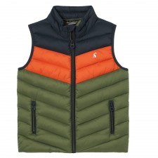 Joules Boys Crofton Packable Gilet in Navy Colour Block