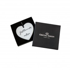 Gretna Green Just Married Hanging Stone Heart Decoration