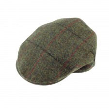 Kids One Size Harris Tweed County Cap in Green Check