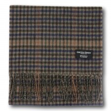 Gretna Green 100% Lambswool Scarf in Brown Check