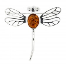 Hamilton & Young Outlander Inspired Dragonfly In Amber Brooch
