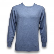 Heritage 100% Cashmere Mens Crew Jumper in Cambridge Blue
