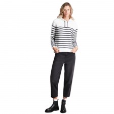 Joules Ladies Seagate Chenille Hoody in Navy Cream Stripe