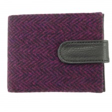 Harris Tweed 'Barra' Tweed Gents Wallet In Burgundy Herringbone