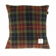 Harris Tweed Fabric Cushion in Rust Check Tartan