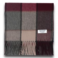 Lona Scott 100% Cashmere Scarf in Pink Multi Check