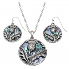 Tide Jewellery Paua Shell Thistle Set
