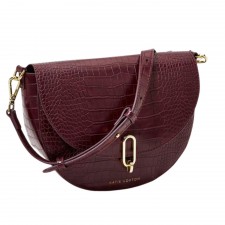 Katie Loxton Quinn Faux Croc Mini Saddle Bag in Wine