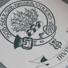 Irvine Clan Crest Tea Towel