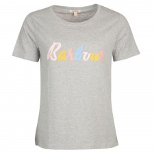Barbour Ladies Blyth T-Shirt In Light Grey Marl UK 10
