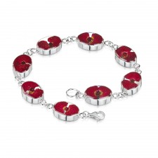 Shrieking Violet Poppy Oval Link Bracelet