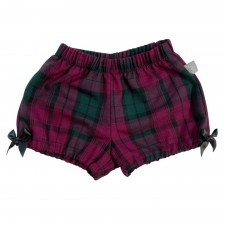 Zoom Baby Tartan Bloomers with Bows in Lindsay Tartan