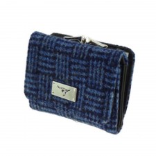 Harris Tweed Unst Small Purse in Blue Basket Weave