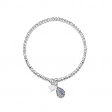 Shrieking Violet Forget-me-not Silver Bead Bracelet