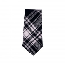 Boys Menzies Black and White Tartan Tie