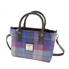 Harris Tweed 'Brora' Small Tote Bag In Muted Pink Check