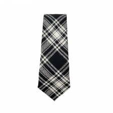 Menzies Black and White Tartan Tie