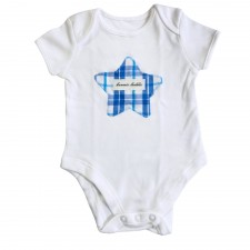 Cabbie Kids Bonnie Laddie Star SS Vest in Blue Tartan