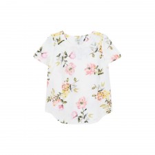 Joules Ladies Dina Linen Shell Top in Cream Floral UK 16