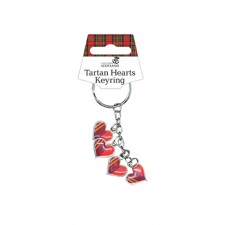 Tartan Heart Charm Keyring