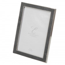 Elegance Nickel Plated Grey Faux Shagreen Photo Frame 5 x 7