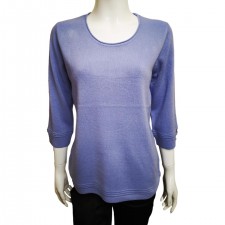 Text Ladies Crew Neck 3/4 length Jumper in Lavender