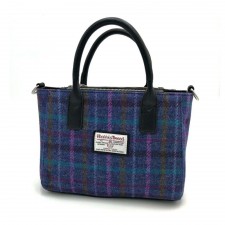 Harris Tweed 'Brora' Small Tote Bag In Purple Multi Check