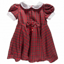 Girls Royal Stewart Tartan Dress with Bow