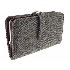 Harris Tweed 'Iona' Purse In Charcoal Herringbone