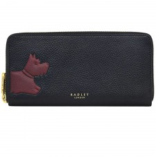 Radley Stamp Large Zip Around Matinee Purse in Black