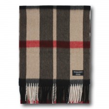 Gretna Green Wide Cashmere Scarf in Exploded Camel Thompson Tartan