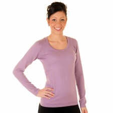 Ladies Lilac Scoop Neck Lambswool Jumper