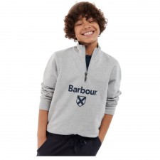Barbour Boys Floyd Half Zip Sweatshirt in Grey Marl