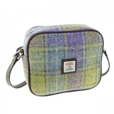 Harris Tweed 'Almond' Mini Bag in Muted Lilac and Green Check