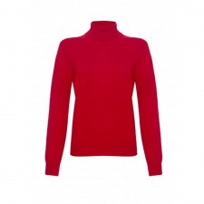 Gretna Green Ladies Polo-Neck 100% Cashmere Jumper in Red