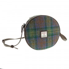 Harris Tweed Bannock Small Round Bag in Skye Tartan