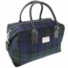 Harris Tweed 'Esk' Overnight Bag in Black Watch