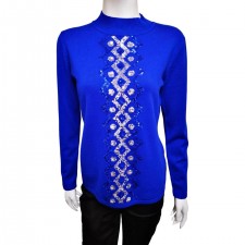 Casamia Ladies Turtle Neck Sapphire Sequin Jumper