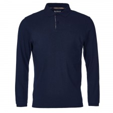 Barbour Mens Long Sleeve Sports Polo in Navy UK S