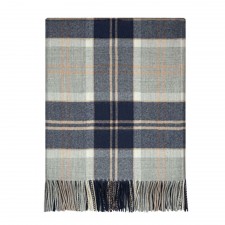 Lochcarron 100% Lambswool Bannockbane Grey Tartan Blanket