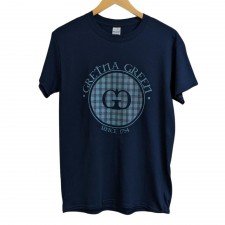 Gretna Green Tartan Printed T-Shirt In Navy