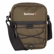 Barbour Men's Arwin Canvas Crossbody in Olive & Black
