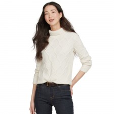 Barbour Ladies Burne Roll Neck Knit Jumper In Cream