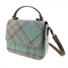 Abraham Moon 'Greta' Square Tweed Handbag in Aqua Pink