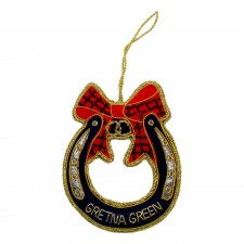 Gretna Green Beaded Velvet Lucky Horseshoe Decoration